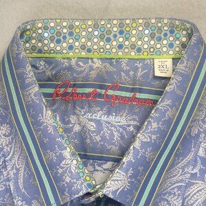 Robert Graham Exclusive Contrast Cuff Long Sleeve Shirt Men's 2XL